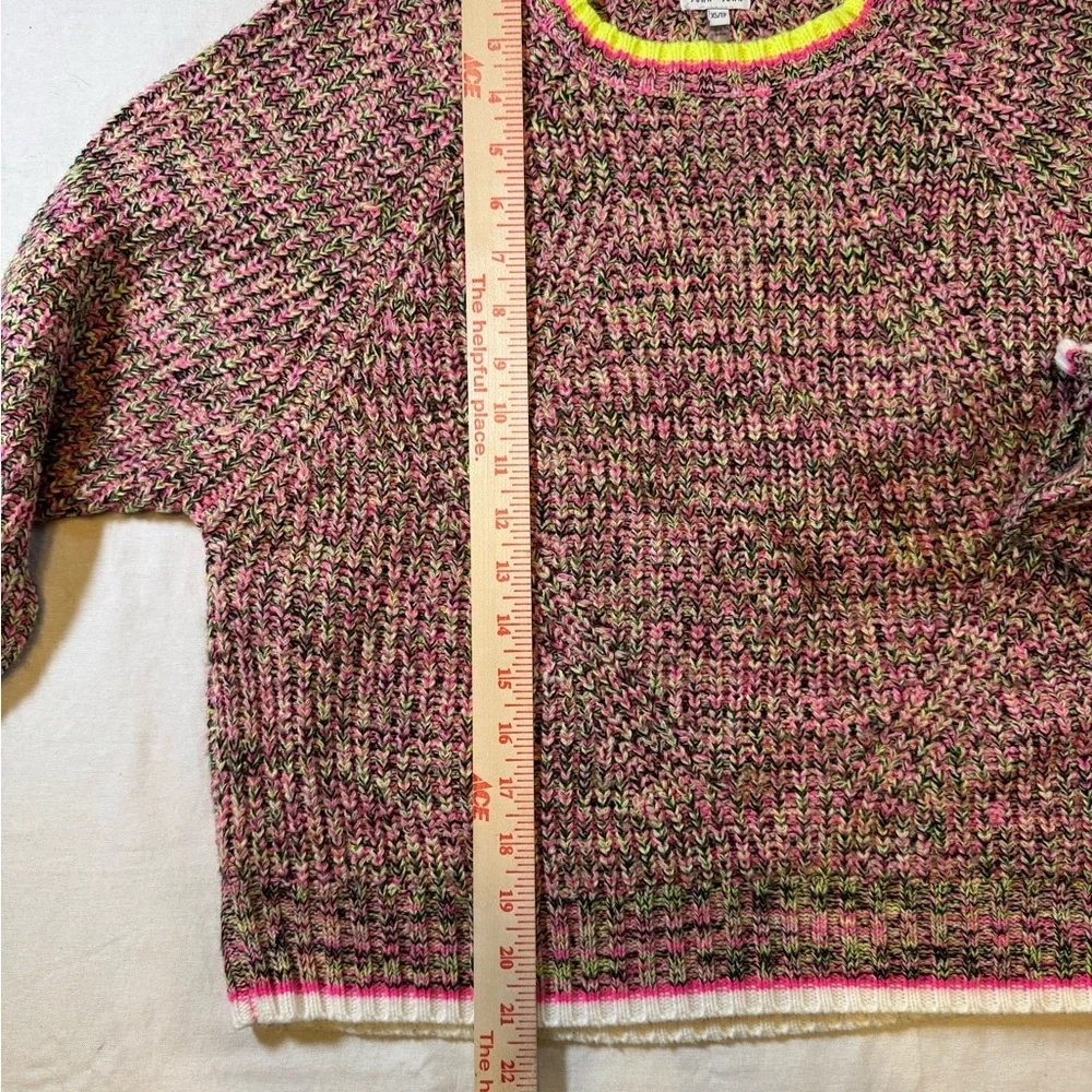 John + Jenn Pink and Green Neon Chunky Knit Cropped Sweater - Picture 5 of 8